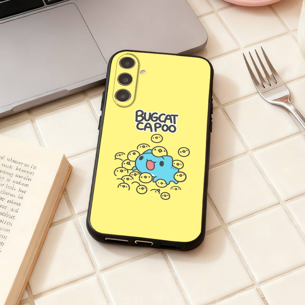 

Cute B-Bugcat Capoo phone Case For Samsung Galaxy A73,A72,A71,A70,A53,A52,A51,Others Soft Black Shell Samsung a71 5g