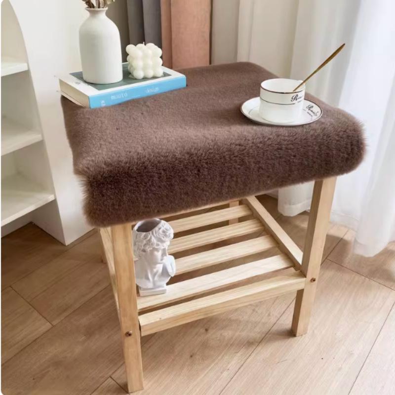 Rabbit Plush Dustproof Bedside Table Mat & Chair Cushion