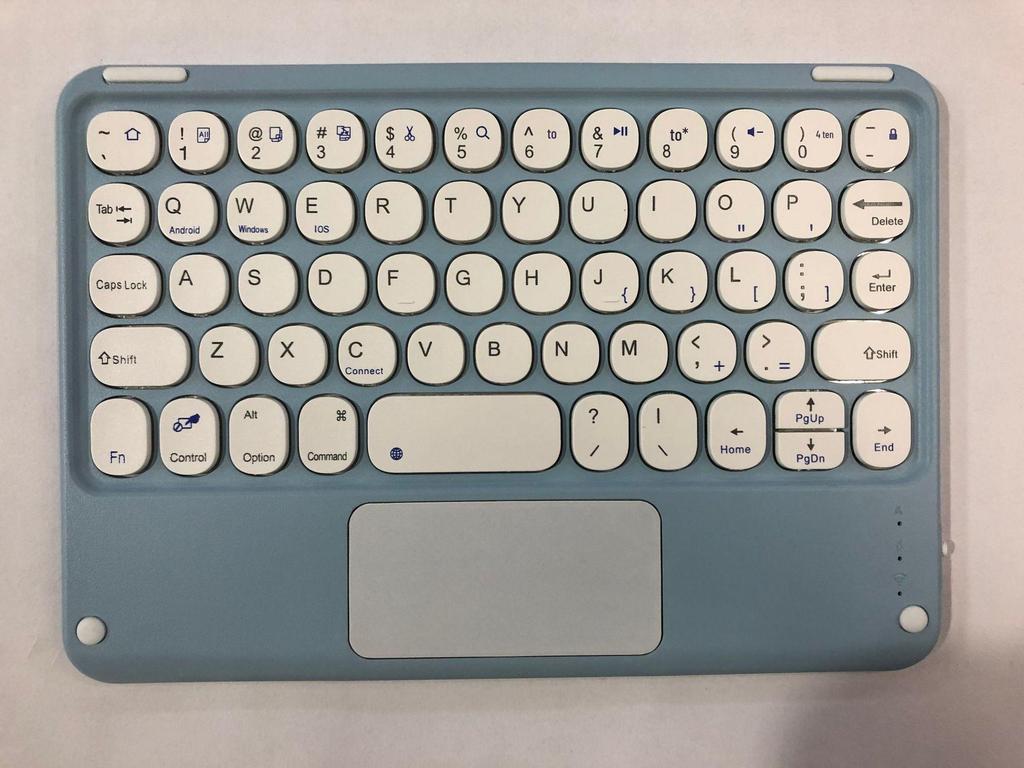 Universal Bluetooth Keyboard for 10-11 Inch Tablets: Compatible with iPad, Samsung, Huawei, Lenovo. Features Round Keys and Touch Color.