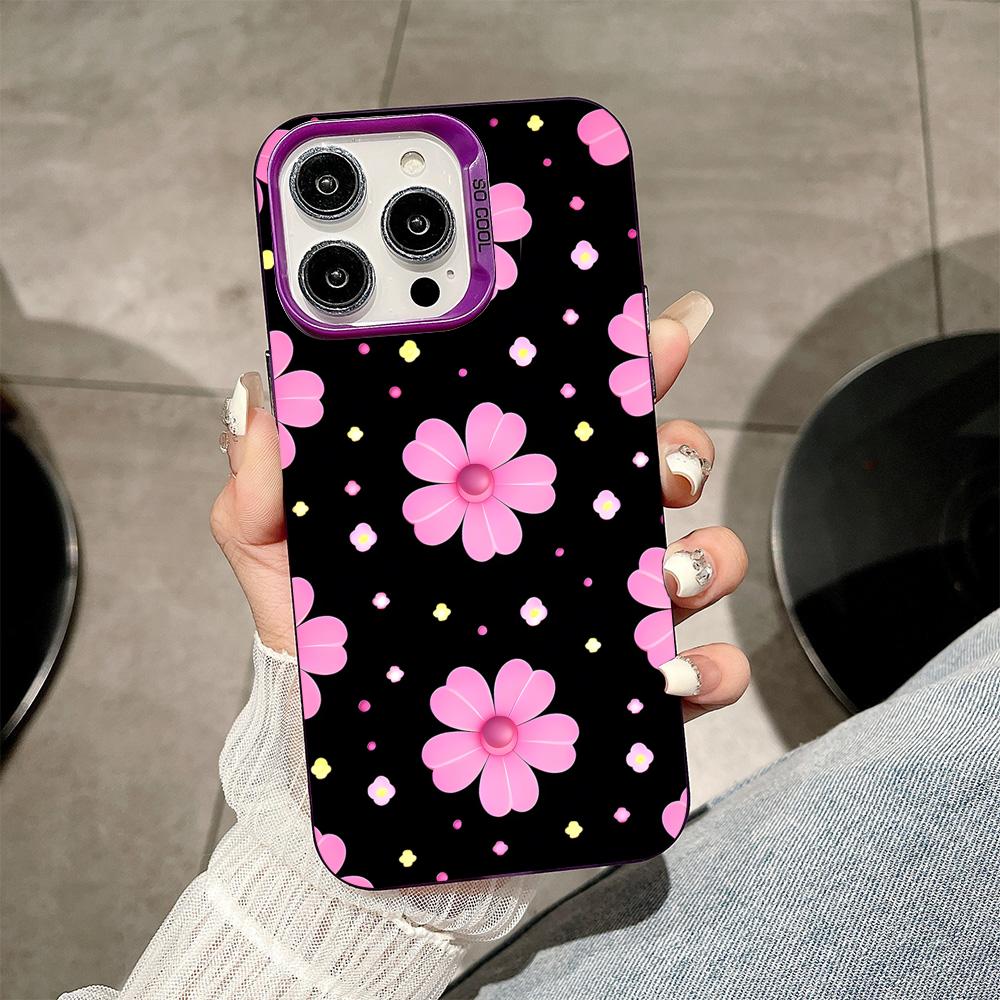 Flowers Art Purple Translucent Mobile Phone Case For IPhone 17 16 E 15 14 13 12 11 Pro Max 14 15 Plus 17 Air Colorful Hard Cover