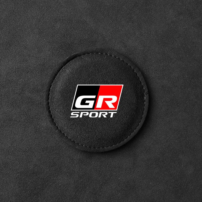 PU Leather Slot Non-slip Coaster Mat Emblem Car Cup Holder Pad for Toyota TRD GR Aygo Corolla Avensis Vios Yaris Mark-X Mirai Yaris