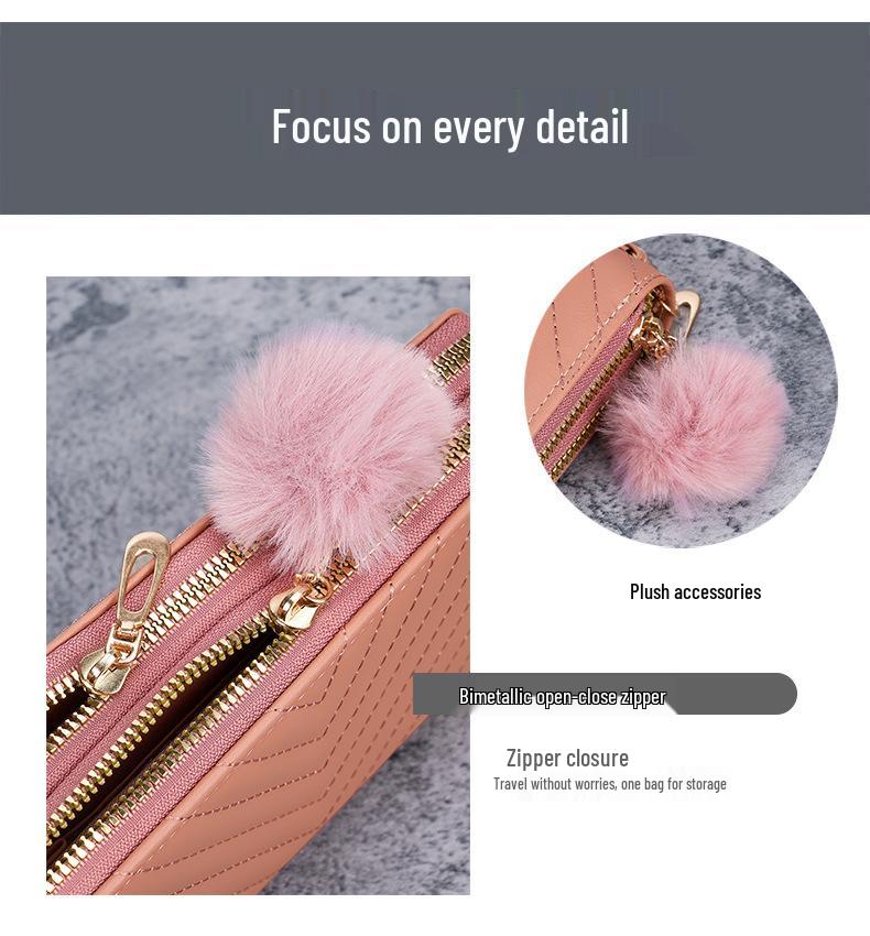 Women's Embroidered Long Wallet Clutch, 2024 Korean Summer/Autumn Edition, with Multi-Card Slots