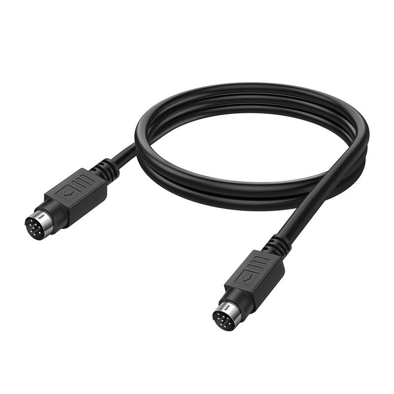 Cobolon Mini DIN 8P PS2 Male to Female Extension Cable for PLC MD Piano Pedal Signal.