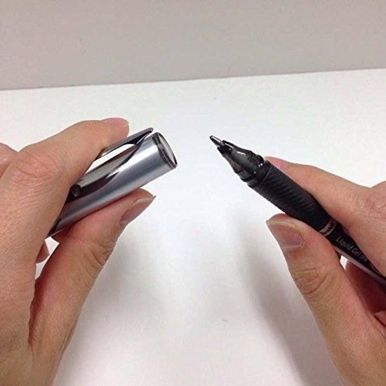 Pentel Ballpoint Pen Gel Ink EnerGel Cap Type 1.0mm Silver Barrel XBL60-A Black 5 Pieces