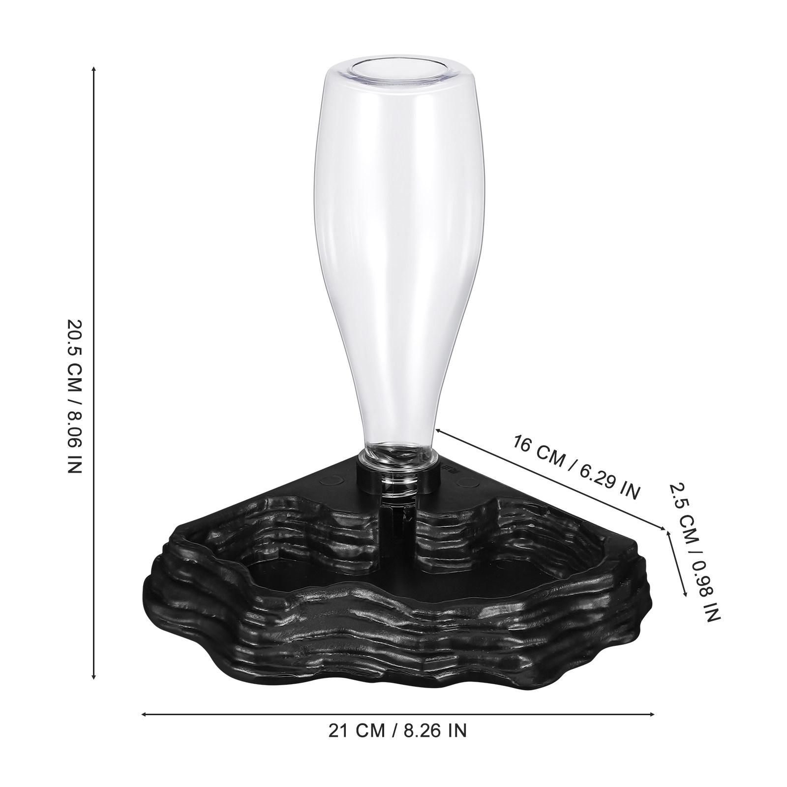 

Reptile Drinking Fountain Automatic Water Feeder for Tortoises Lizards Black High Density ABS Safe Smooth Surface Low чёрный