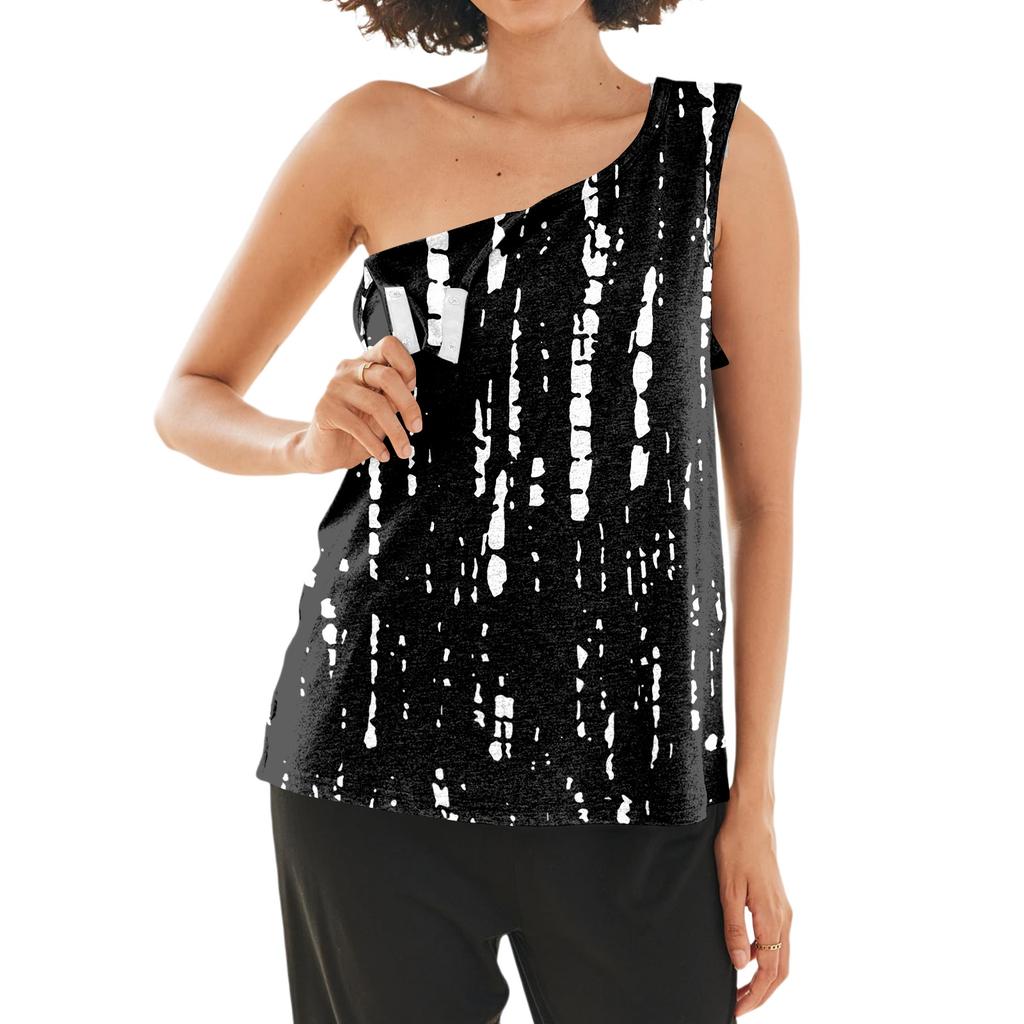 Women Shoulder Surgery Shirt Sleeveless Top with Tear Away Snap Closure and Cuff Design Floral Print Medical Recovery Apparel