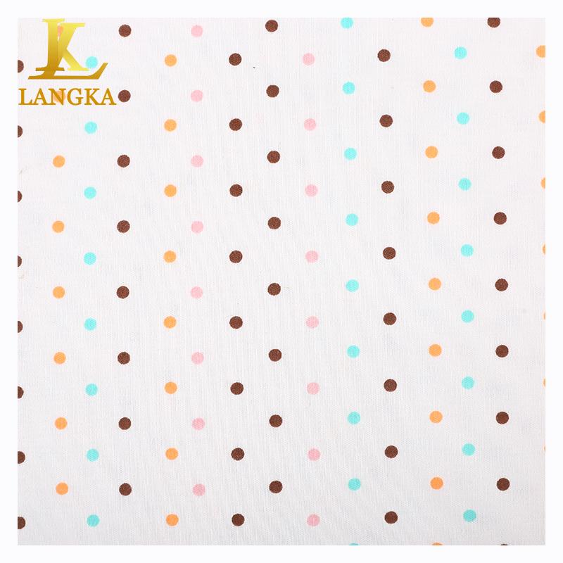 Langka Custom New Fashion Design Polka Dot Printed 100% Cotton Fabric for Dress Skirt