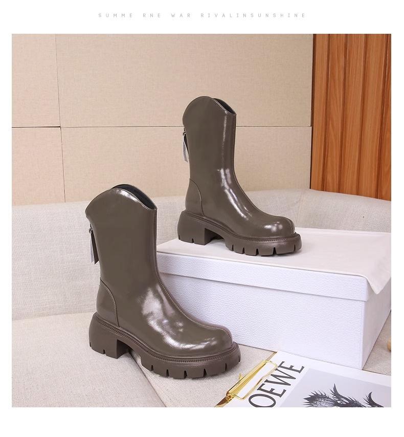 Innen erhöhen frauen 2024 herbst und winter neue dicken ferse dicken sohlen Martin stiefel zeigen höhe und dünnheit kurze frauen stiefel