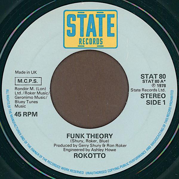

7inch Record ROKOTTO - Funk Theory STAT80 State Records 1978 UK Soul/Funk Used