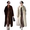 Winter Autumn and Winter New Coat Imitation Leather Thickened Warm Loose Long Coat Large Size Women's Clothing