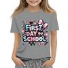Children's Casual and Fashionable Round-Neck Printed Short-Sleeve Top for Back-to-School