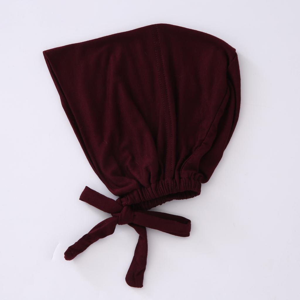 82 colori Sottocappello con Laccetti Moda Donna Hijab Interno Cappellino Musulmano Cuffia Sottoscarpa Semplice in Cotone Spandex Jersey Islamico DEW