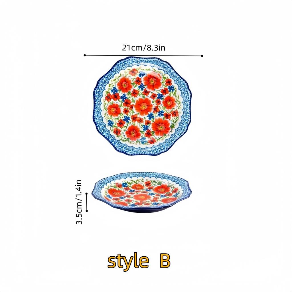 Keramický talíř v polském stylu domov vintage hluboký talíř snídaňový talíř přípravný talíř vysoká hodnota talíř na steak talíř na ovoce unikátní