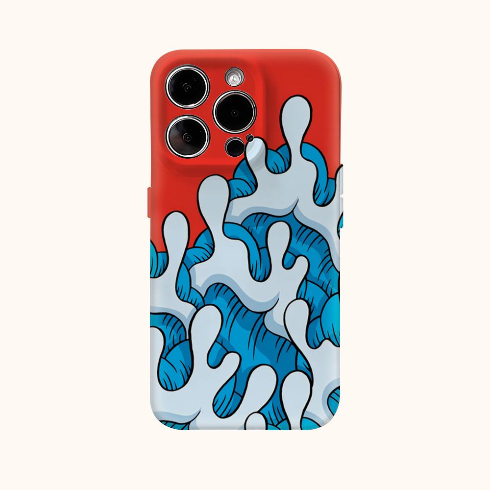 Red Blue Swirl Phone Case for IPhone 17AIR 16E 16 15 14 13 12 11 17 Pro Max Plus Double-layer Back Cover