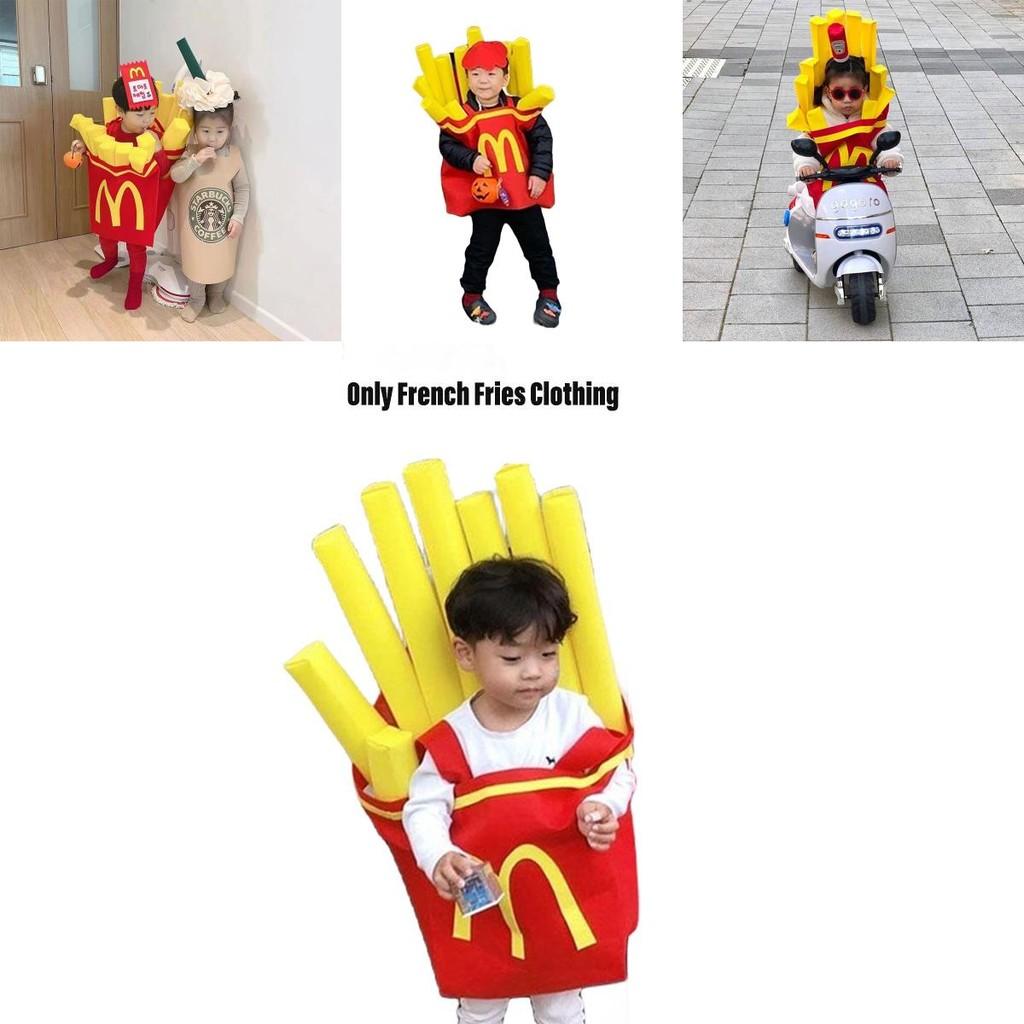 Korean Ins Halloween Children's Costume For Kindergarten Party Show Outfit Boys And Girls French Fries Clothes Inflatable Column)
