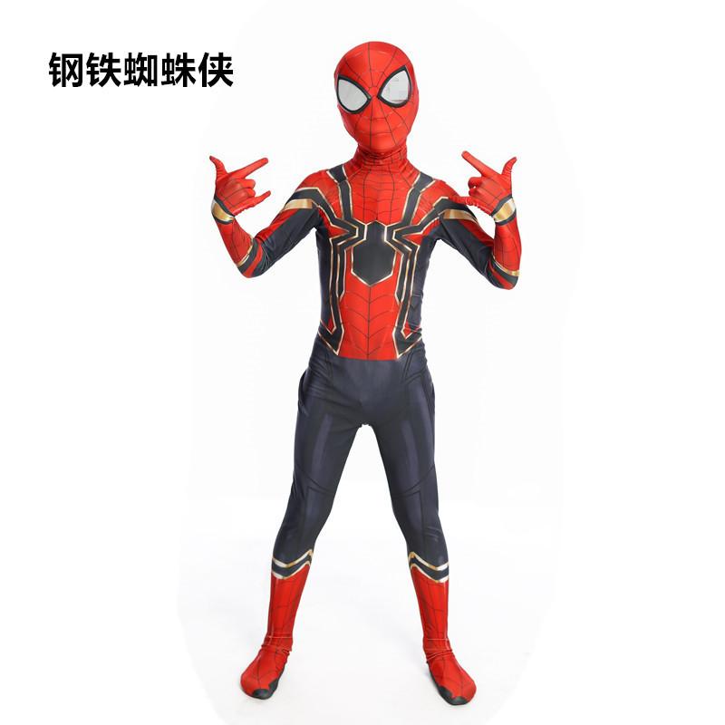 Spider-Man children's cos suit brand new day red and blue battle suit Peter Parker tights onesie cosplay