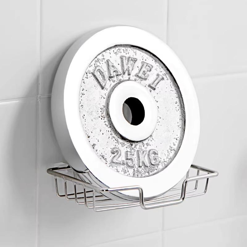 Suport de săpun dublu strat din oțel inoxidabil, montat pe perete, fără găurire, pentru baie