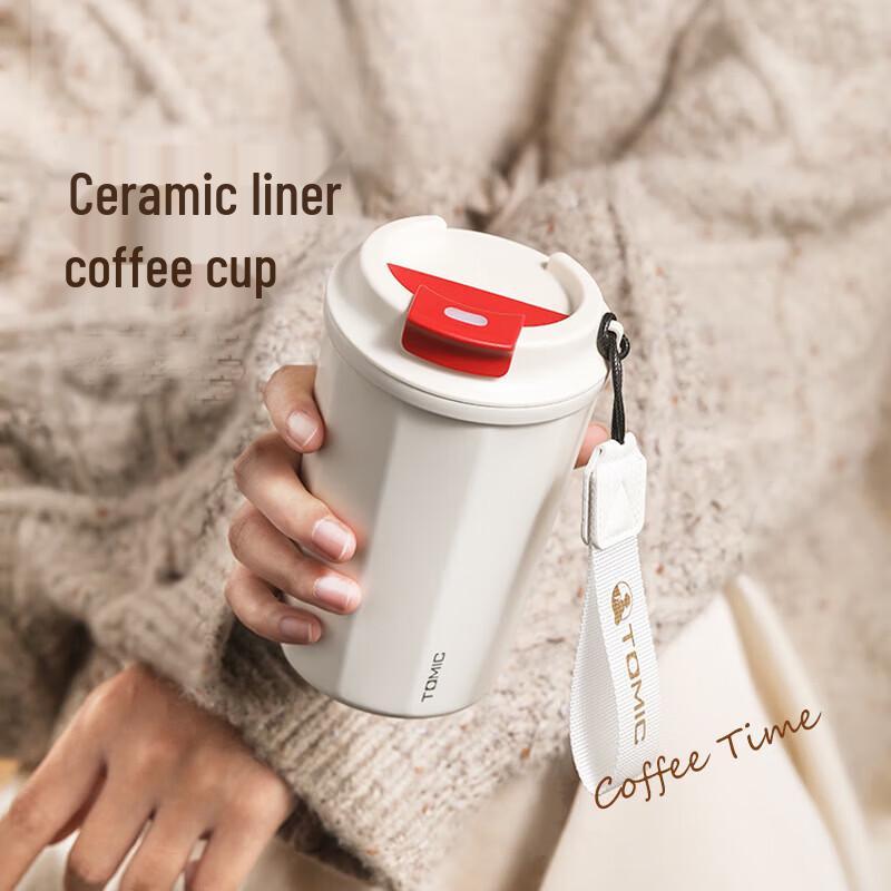 TOMIC 380ml Ceramic Lined Portable Coffee Cup
