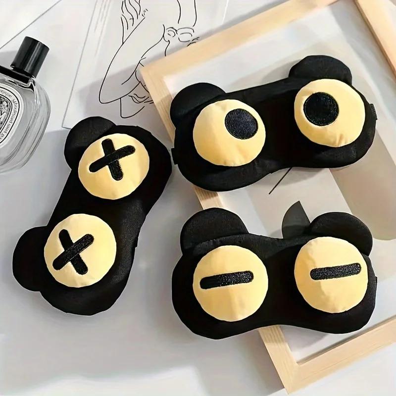 1Pc Cute Cartoon Bear Eye Mask, Blackout Sleeping Eye Mask with Adjustable Zipper Design , Ideal for Travel , Work, Lunch Breaks