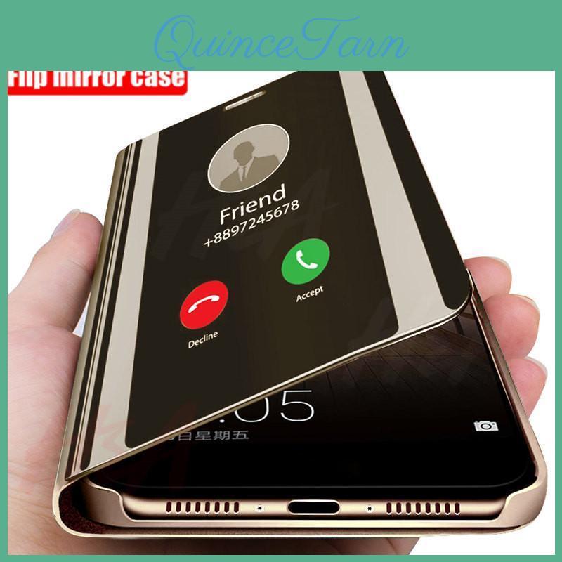 For F6 5g Pro Poco Case Luxury Smart Mirror Magnetic Flip Leather Cover For Poco X6 X6pro M6 5g M6pro 4g Stand Phone Cases