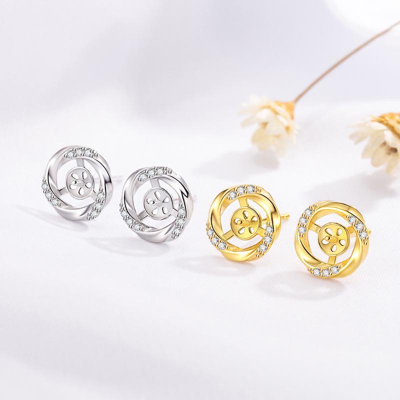 S925 Silver Pearl Earrings: Empty Setting Ear Wire, Hoop, Hook, Stud, Pendant, and Bottom Setting.