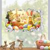 Creative Easter Wall Stickers 3D Breakthrough Stickers Easter Bunny Wall Decals For Home Roomm Room Party