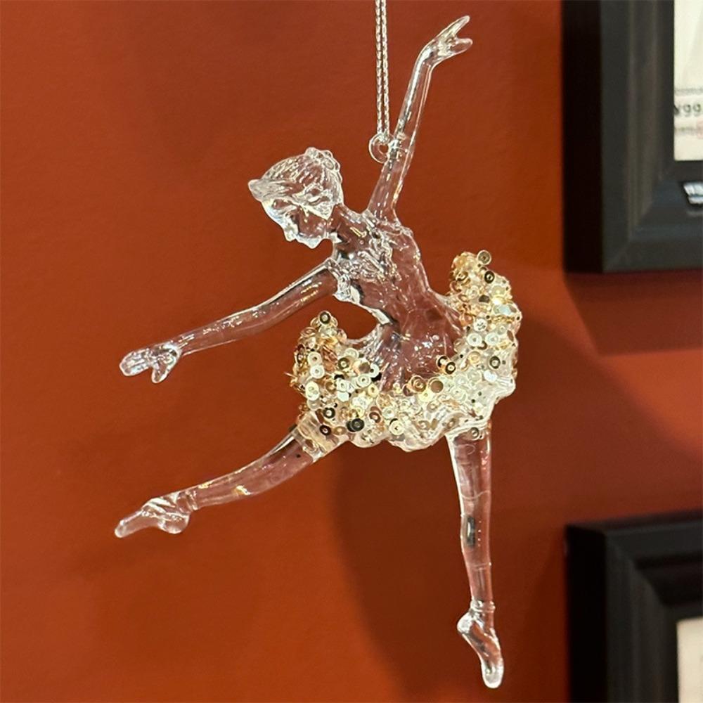 2pcs With Sequins Snowflake Hanging Ornaments Clear Christmas Tree Hanging Ornaments  Shopping Mall