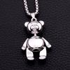 Unisex Children's Hip Hop Little Bear Necklace: Silver Titanium Steel Pendant, Korean Style Niche Design Versatile Jewelry