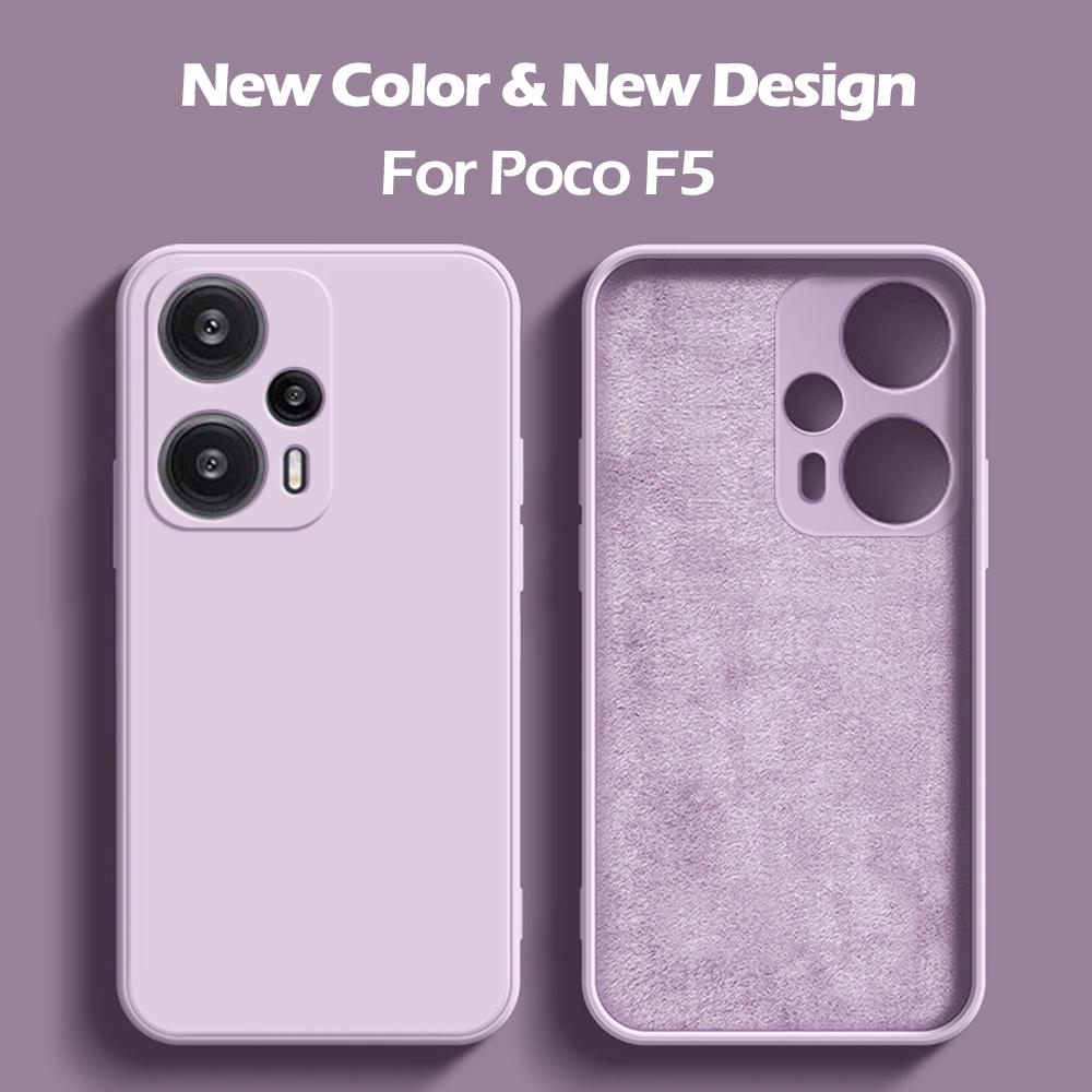 

Чехол Poco F5 F 5 PocoF5 Pro, квадратный жидкий силиконовый защитный чехол для объектива камеры, чехол для телефона Xiaomi Poco F5 F 5 PocoF5 Pro, мягкий чехол