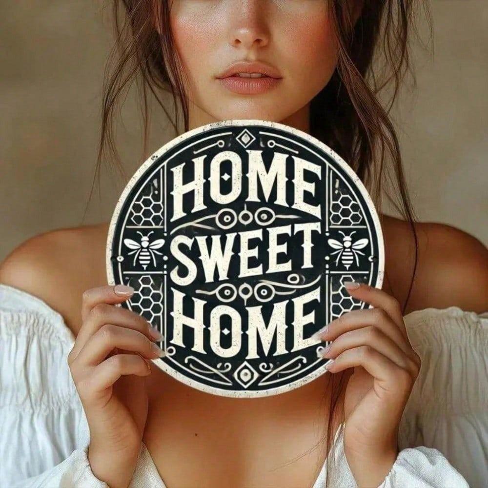 Metal Poster Sweet Home Flower Wall Art Decor Living Room 1PC