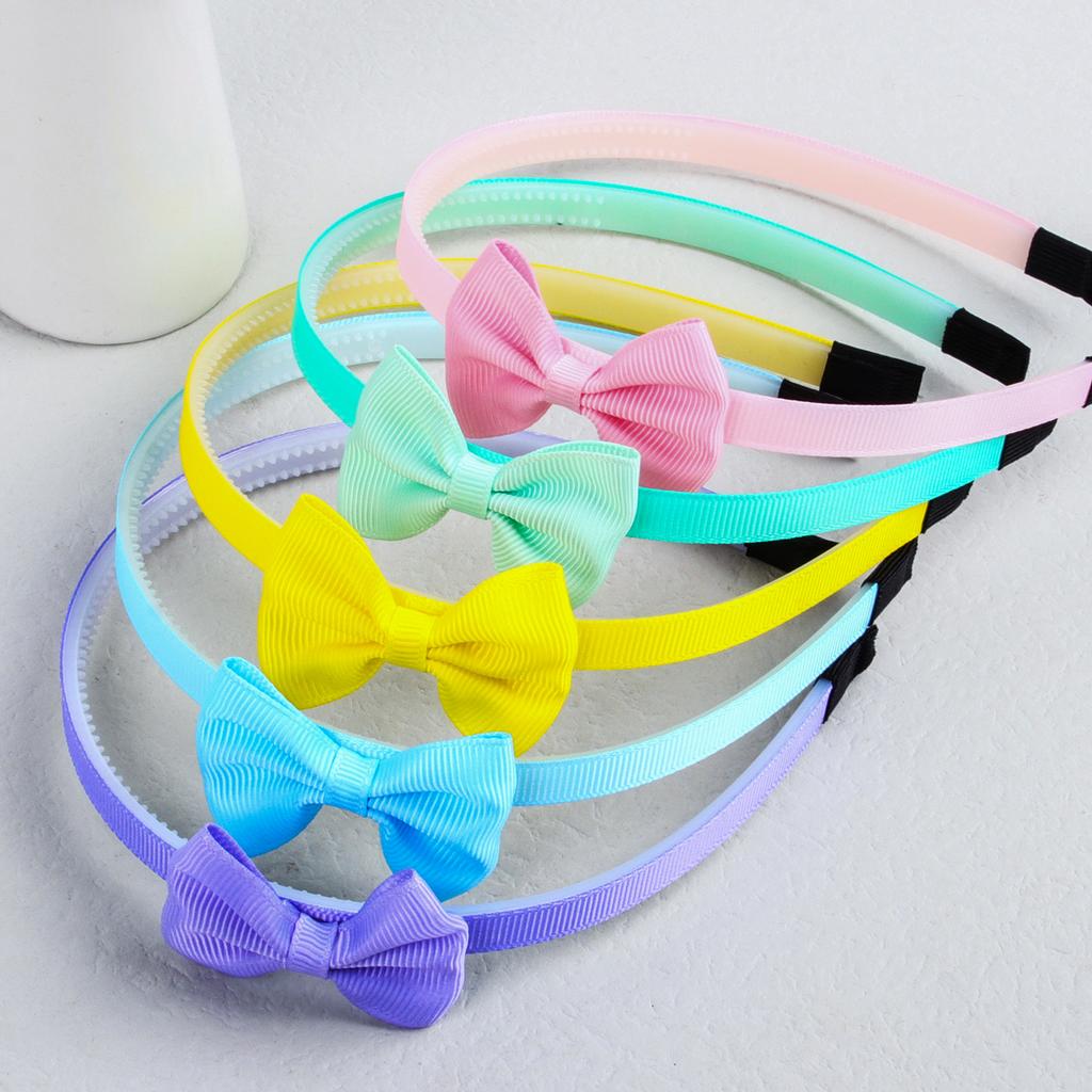 5pcs 2inch Grosgrain Ribbon Hair Bows with Headband Plastic Teeth Hairbands Girls Headbands Children Kids Hair Accessories