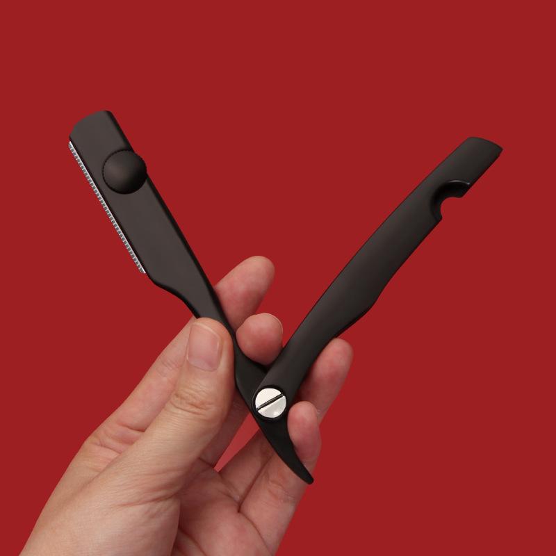 New Men's Straight Hairdresser Razor Hair Removal Shaving Zinc Alloy Armpit Hair Folding Razor Hair Removal Tool