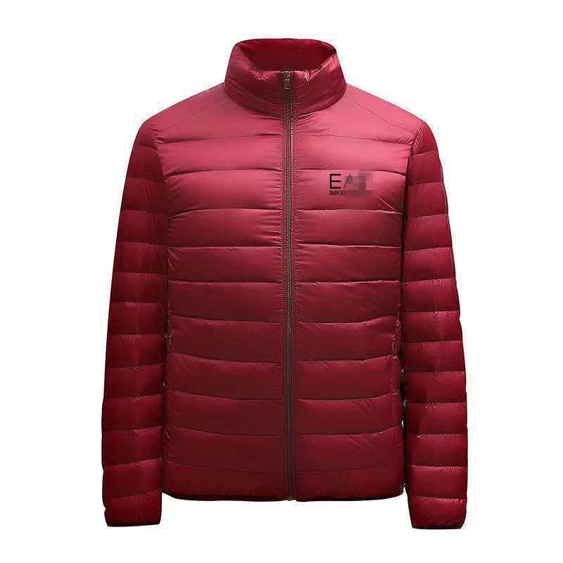 2024 Sonbahar/Kış Erkek Büyük Beden Baskılı Dik Yaka Dar Kesim Pamuklu Ceket Orta Yaş ve Genç Erkekler İçin