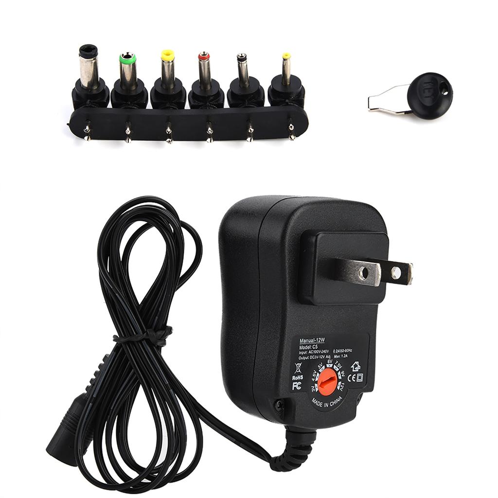 3 12V Adjustable Voltage Power Supply 12W Adapter 1.2A Output