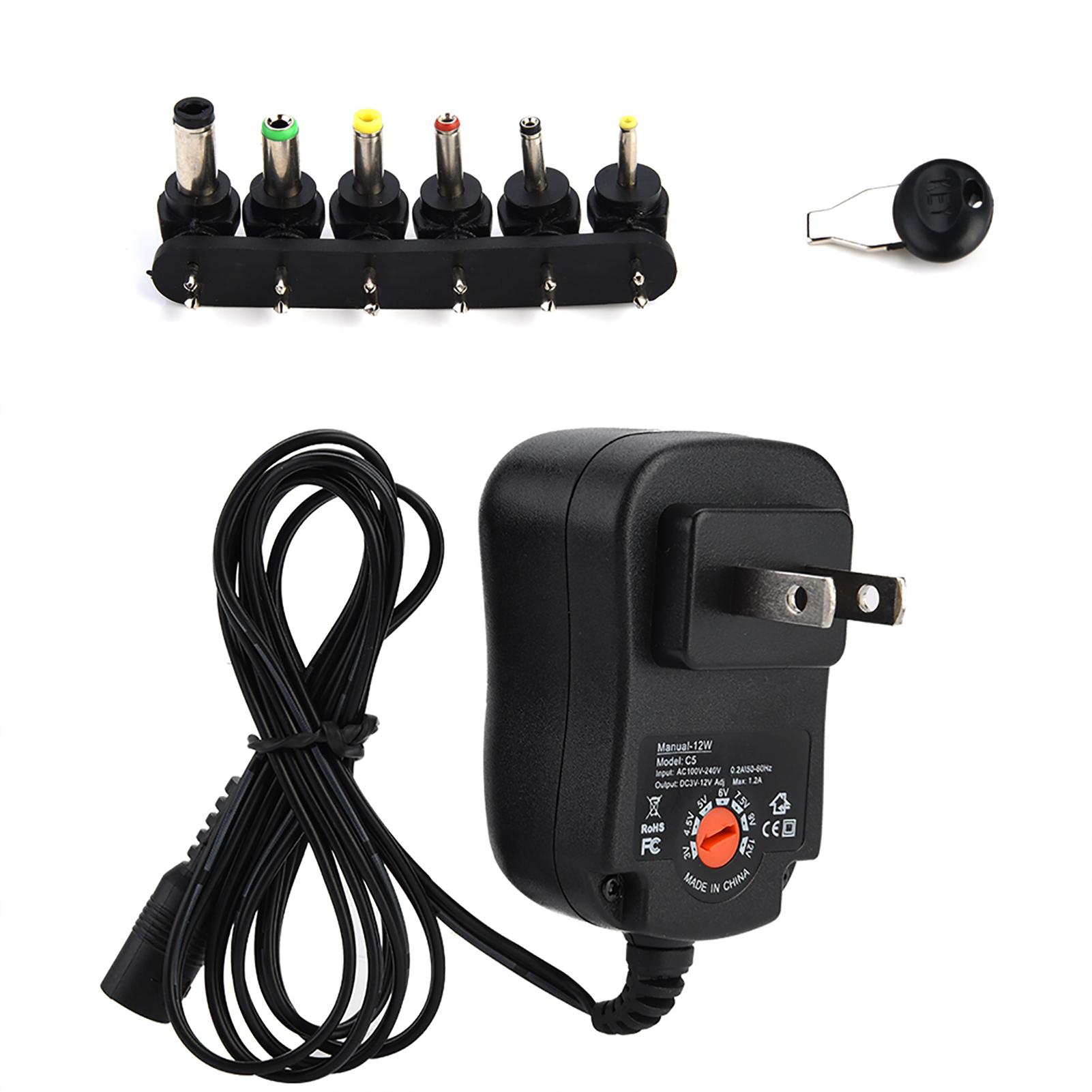 

3 12V Adjustable Voltage Power Supply 12W Adapter 1.2A Output US Version
