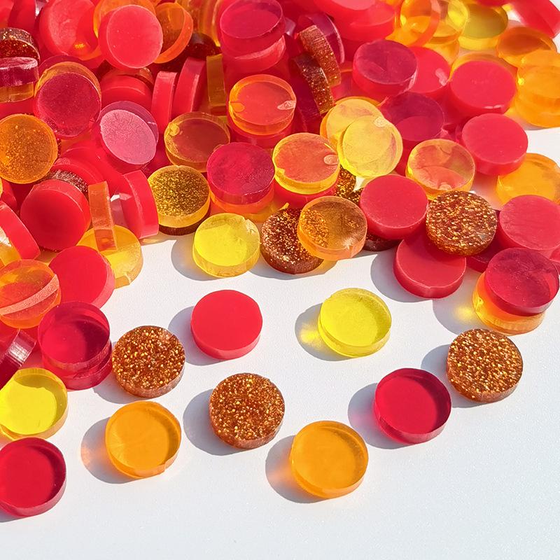200g Bunte Runde Acryl-Mosaiksteine für DIY-Kunstprojekte