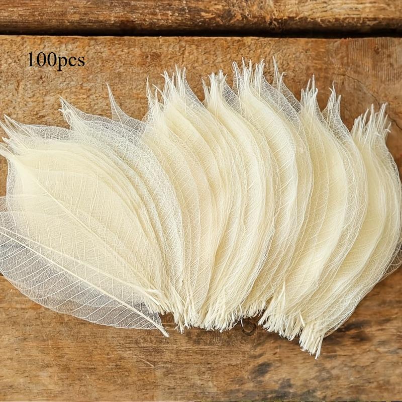 

White Leaf Skeleton Set | Scrapbooking Decorations, Wedding Party Tabletop Decor,DIY Craft Kit,Bouquet Accessories,Seasonal Gift