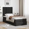 Exclusive House - Ottoman Bed with Black Faux Leather Mattress 90x200 Cm