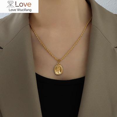 Cinsy Store Necklace For Women Stainless Necklace Colar Choker Initial Necklace Chic Jewelry Gold Rose Necklace For Female