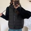 Light and thin knitted sweater sleeves fake two-piece splicing down padded jacket women's winter gray winter thickened hooded jacket