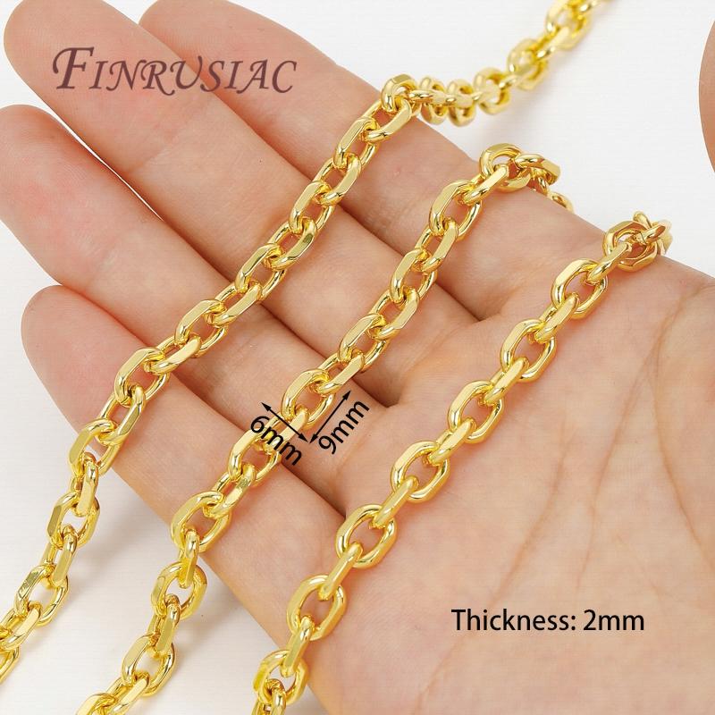 Multiple Styles 1 Meter 18K Gold Plated Brass Necklaces&Bracelets Chains Quality DIY Jewelry Accessories Chain For Needlework