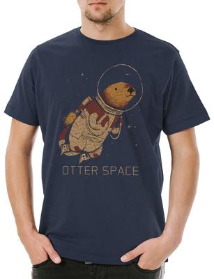 Otter Space Herren T-Shirt Wildtier lontra nutria Otter Geek Nerd