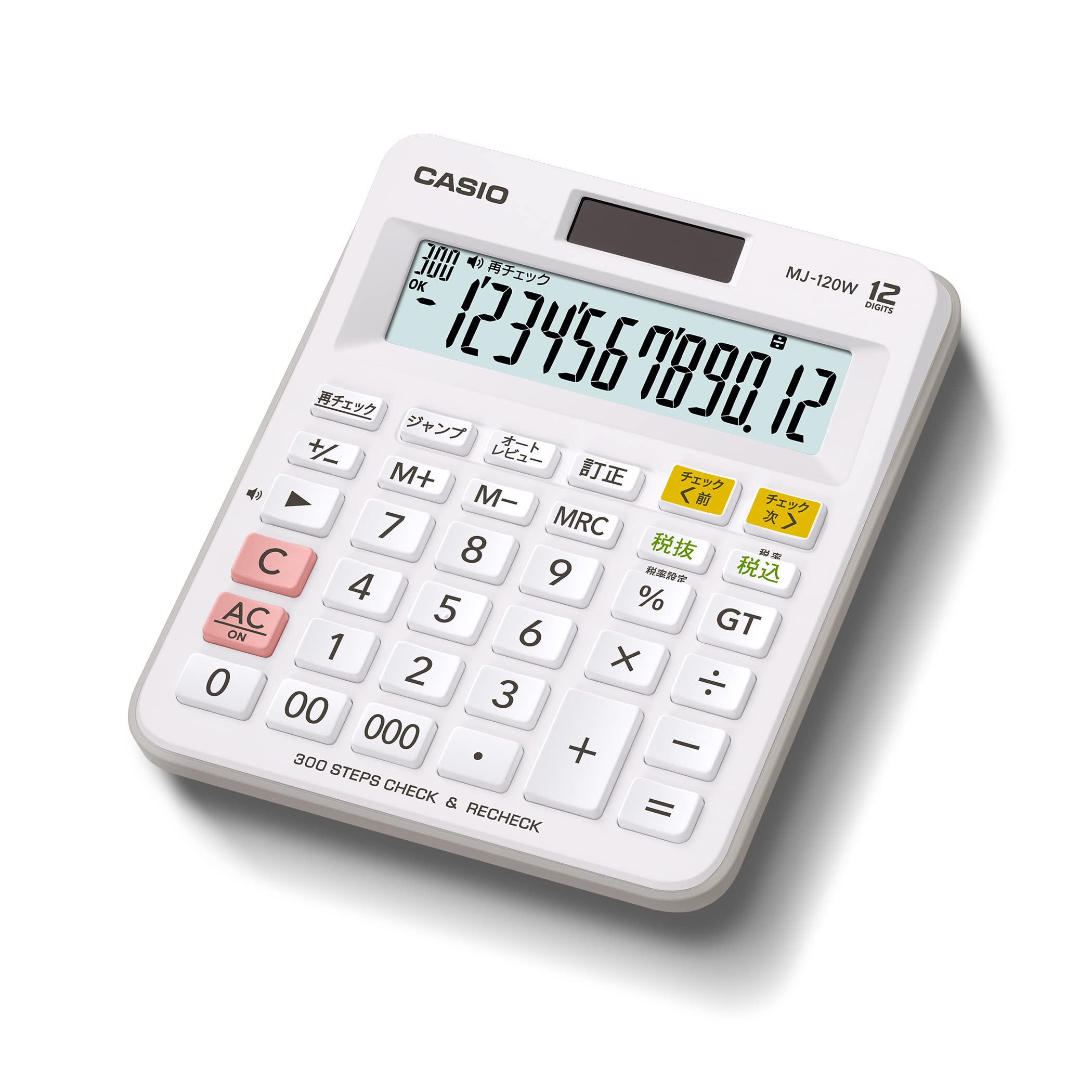 

Casio Standard Calculator, Calculation Check, Mini Just Type, 12 Digits, MJ-120W-N