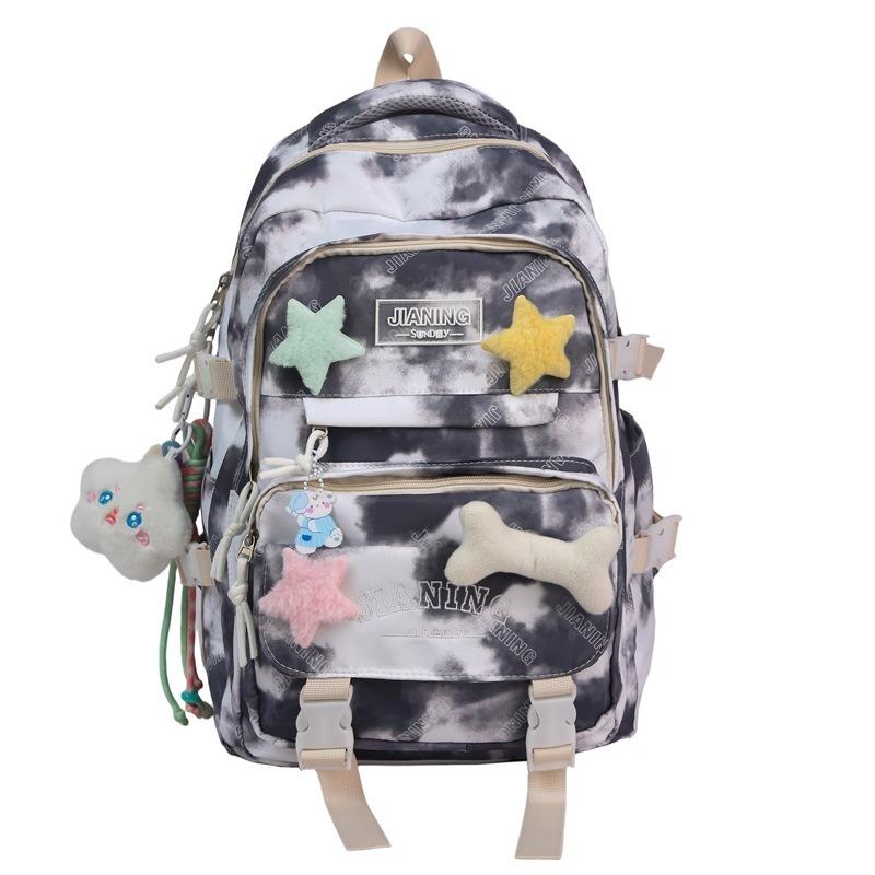 New High-value Personalized Graffiti Tie-dye Backpack, Lightweight and Large-capacity Backpack for Junior High School Students