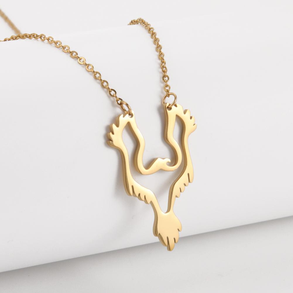 Dawapara Phoenix Guardian Animal Necklace Mythology Bird Pendant Protection Strength Symbol Stainless Steel Women Necklace
