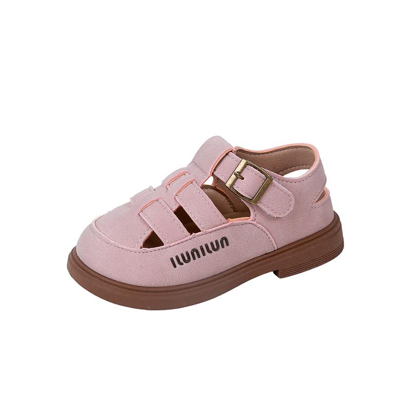 Children's Baotou Sandals Summer New Soft Bottom Girls' Hollow Beach Shoes Boys' Weaving Roman Buchen Shoes
