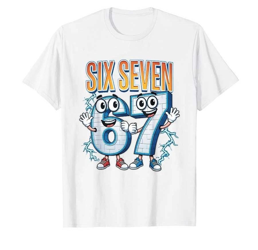 Funny T Shirts Meme Funny 67 Costume Six Seven 67 Tshirt For Unisex Women Print Cotton Short Sleeve Casual Loose Tops