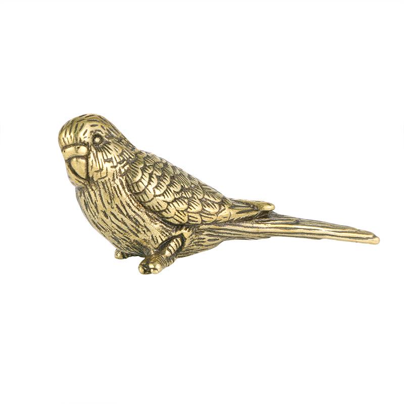 Handcrafted Solid Brass Sparrow Tea Pet - Antique Magpie Ornament Collection