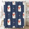 Whimsical Winter Bear Blue Shower Curtain For Bathroom Decor Soft Fabric With Hooks Perfect Gift Idea