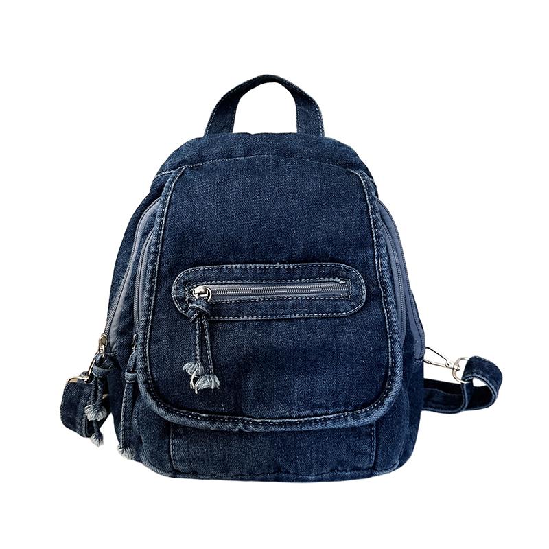 Dżinsowy Plecak Damski Duża Pojemność Retro Torba na Ramię Crossbody Wielofunkcyjna Torba na Pierś